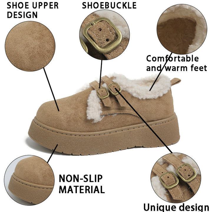 Women's Lined Lace-Up Sneakers with Faux Fur Lining and Platform Sole Mune Fashion