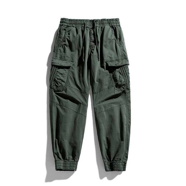 Herren Cargo-Joggerhose mit ergonomischen Kniepasse, elastischem Tunnelzugbund und großvolumigen Klappentaschen Mune Fashion