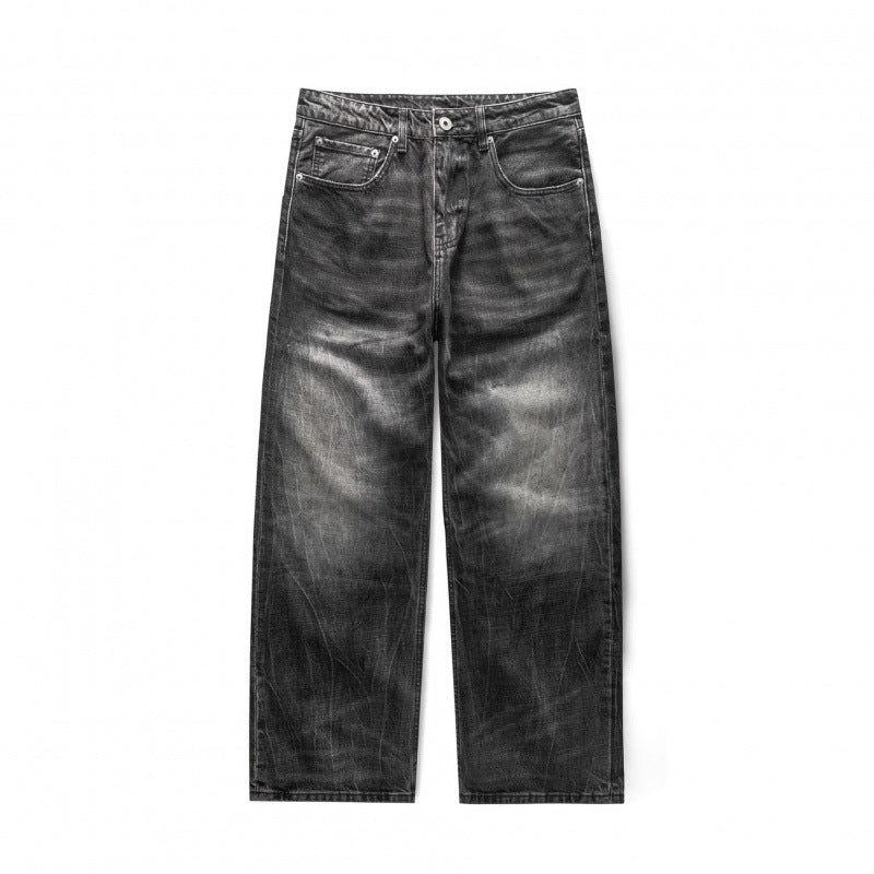 Men's loosely cut straight jeans in workwear style with used effect Mune Fashion