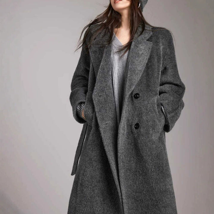 Women's stylish and elegant bouclé coat with double button placket Mune Fashion