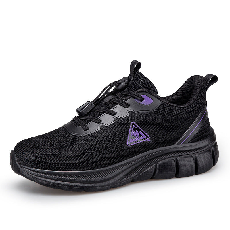 Women's lightweight breathable knitted walking sneakers with quick-lacing system and ergonomic EVA cushioning Mune Fashion