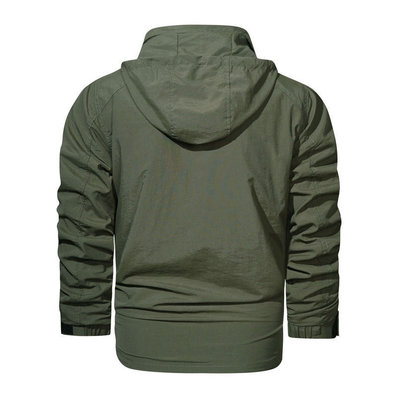 Men's Light Field Jacket with Hood, windproof shell and zippered pockets Mune Fashion