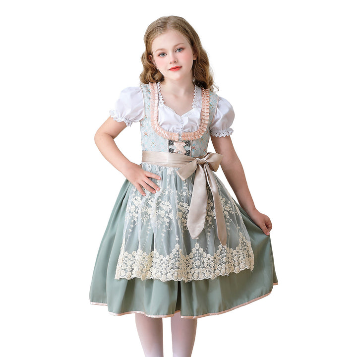Ladies' elegant girls' traditional dress with ruffled corset and lace embroidery Mune Fashion