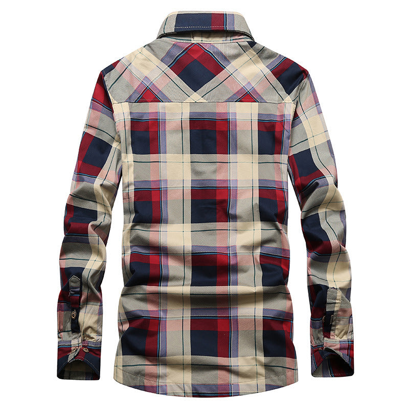 Men's Checked Thermal Shirt Jacket with Teddy Fleece Lining and Chest Flap Pockets Mune Fashion