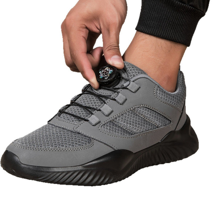 Men's sporty mesh surface sneakers with rotary closure lacing system and shock-absorbing lightweight sole Mune Fashion