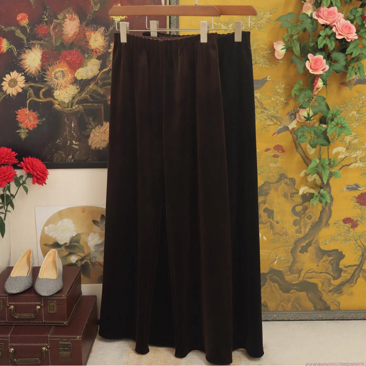 Women's Elegant Velvet Skirt with Elastic Waist Mune Fashion
