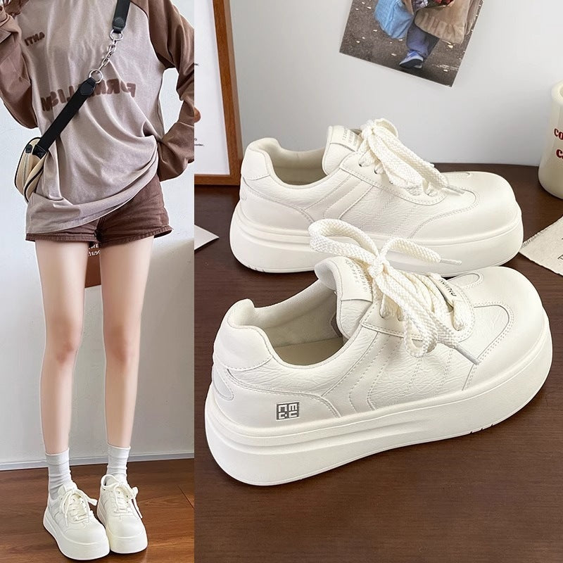 Women's Comfortable Sneakers with Thick Sole and Breathable Upper Material Mune Fashion