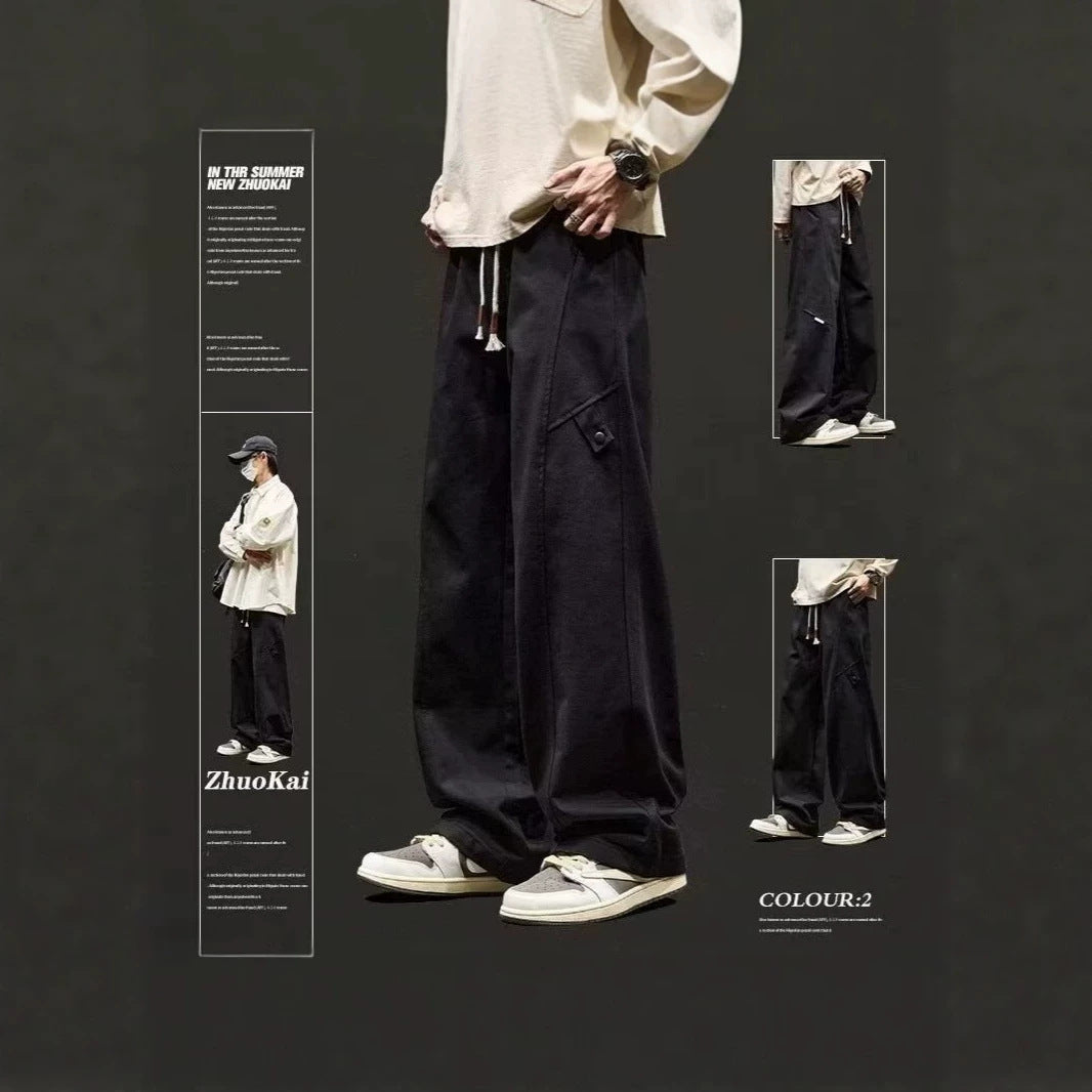 Men's Loose-Fitting Utility Pants with Side Pockets Mune Fashion
