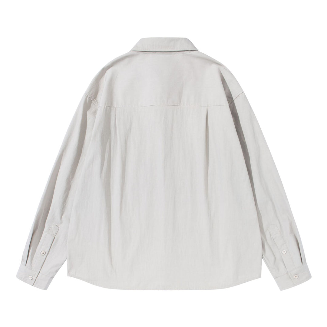 Unisex Boxy Cotton Blend Shirt in Oversized Fit with Kent Collar Mune Fashion