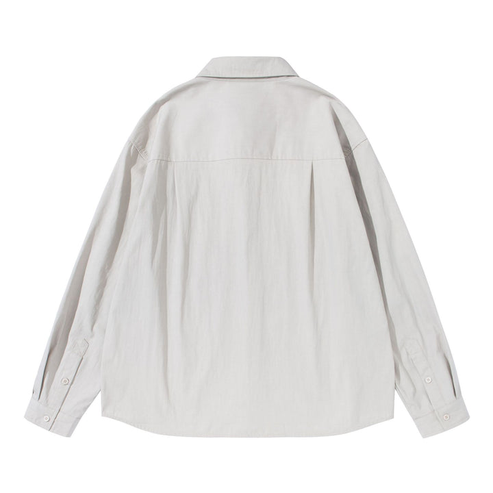 Unisex Boxy Cotton Blend Shirt in Oversized Fit with Kent Collar Mune Fashion