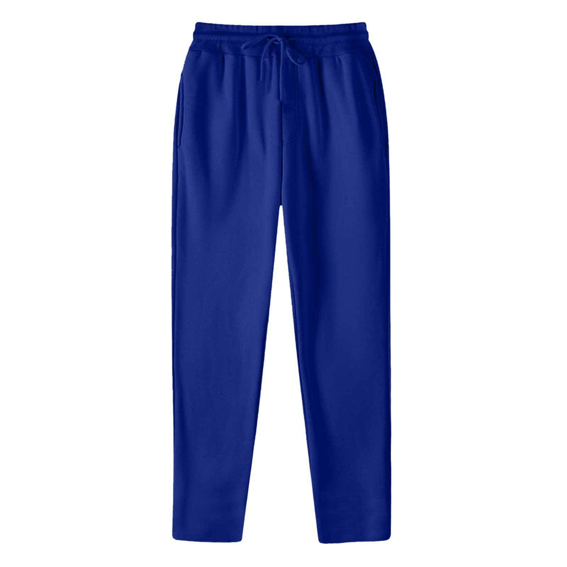 Men's straight-cut sweatpants made of mottled cotton blend with elastic waistband, drawstring, and side pockets Mune Fashion