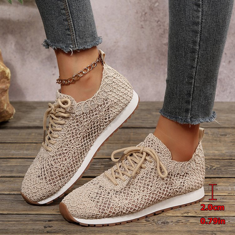 Women's knitted slip-on platform sneakers with breathable upper material and padded comfort insole Mune Fashion