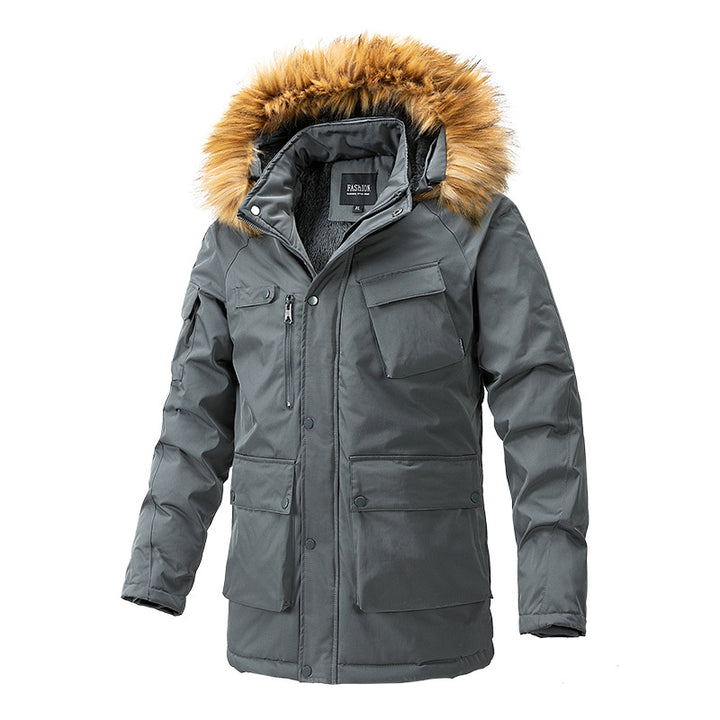 Men's Warm-Lined Parka Jacket with Hood and Teddy Lining Mune Fashion