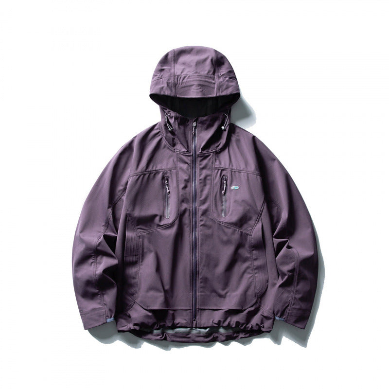 Unisex Lightweight Softshell Outdoor Jacket with Adjustable Hood, Water-Repellent Membrane, and Ergonomic Breast Pockets Mune Fashion