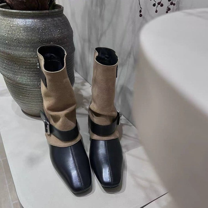 Women Elegant Ankle Boots with Fashionable Strap Design Mune Fashion