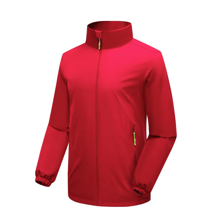 Men's Lightweight Softshell Rain Jacket with High Stand Collar and Windproof Microfiber Shell Mune Fashion