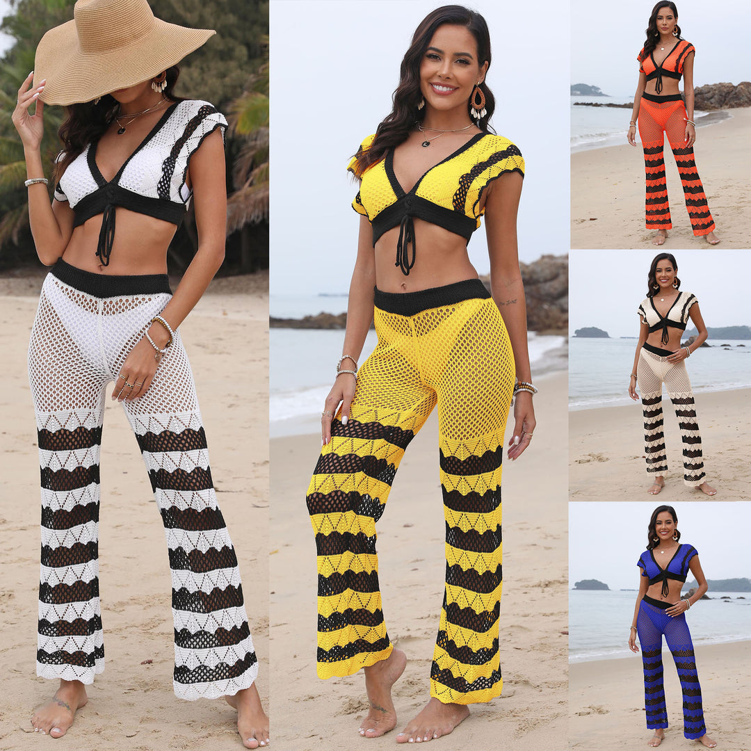 Ladies Crochet Set with Sexy Crop Top and Panty Mune Fashion