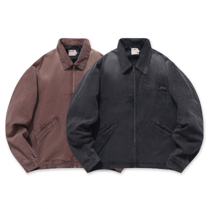 Men's Casual Worker Jacket made of soft canvas with zipper Mune Fashion