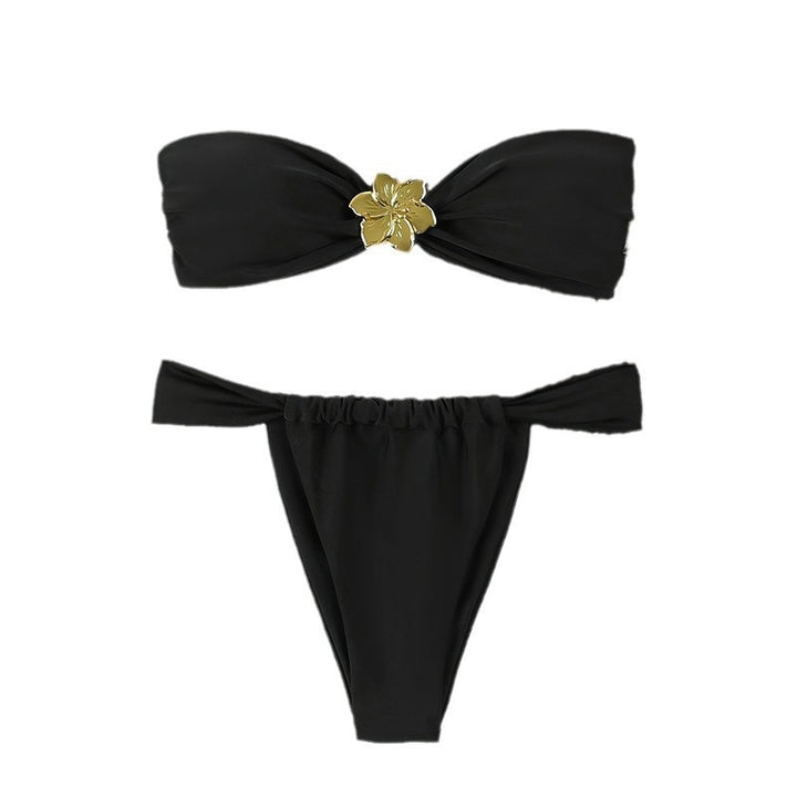 Women Bandeau Bikini Set with elegant jewelry detail Mune Fashion