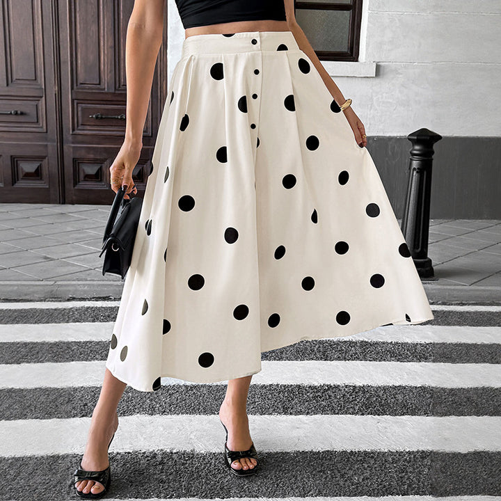 Women's Long Skirt with Polka Dots Mune Fashion
