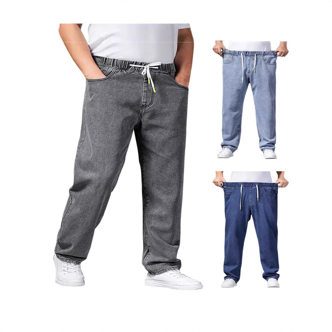 Men's adjustable waist Denim Jogging Pants with elastic waistband and drawstring Mune Fashion