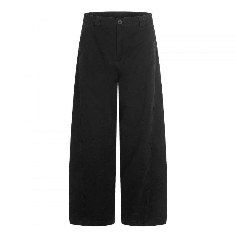 Women's Wide Cropped Pants with High Waist and Straight Leg Mune Fashion