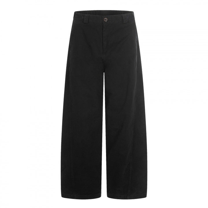 Women's Wide Cropped Pants with High Waist and Straight Leg Mune Fashion