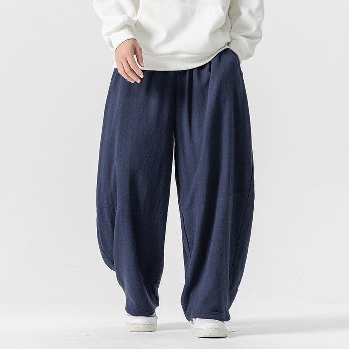 Men's extra wide cut balloon lounge pants with elastic waistband, deep drop crotch, and soft cotton blend Mune Fashion