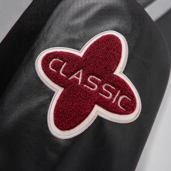 Men's Retro College Varsity Jacket with Quilted Thermal Lining and Applications Mune Fashion
