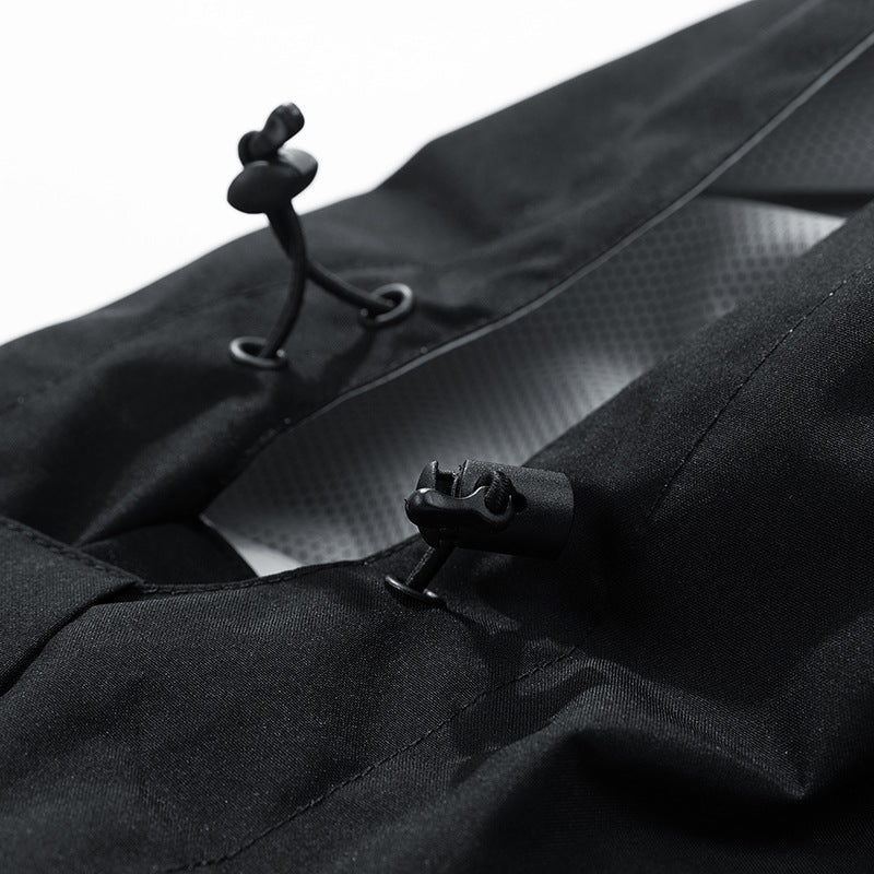 Men's waterproof three-layer outdoor jacket with hood, breathable mesh lining, and adjustable cuffs Mune Fashion