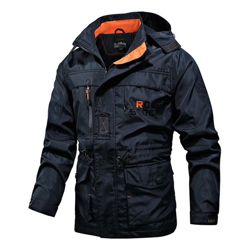 Men's Utility Field Parka with Hood, Multifunctional Pockets and Waist Drawstring Mune Fashion