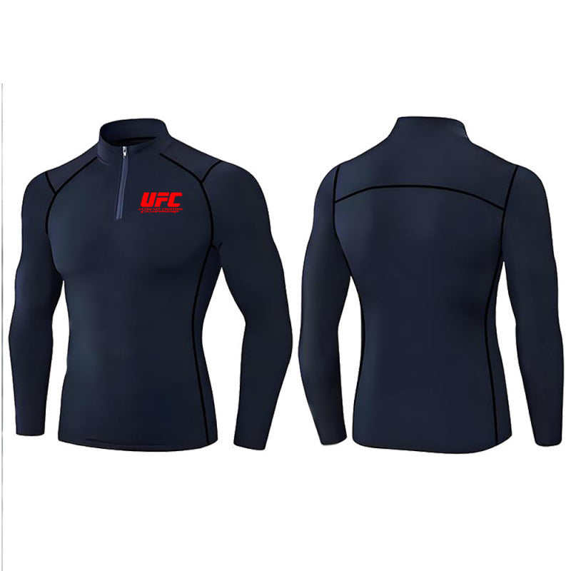Men's tight-fitting compression shirt with short zipper and long sleeves Mune Fashion