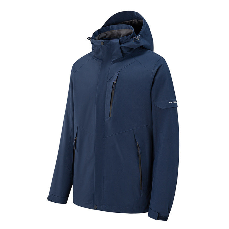 Men's waterproof three-layer softshell outdoor jacket with adjustable hood and welded zippers Mune Fashion