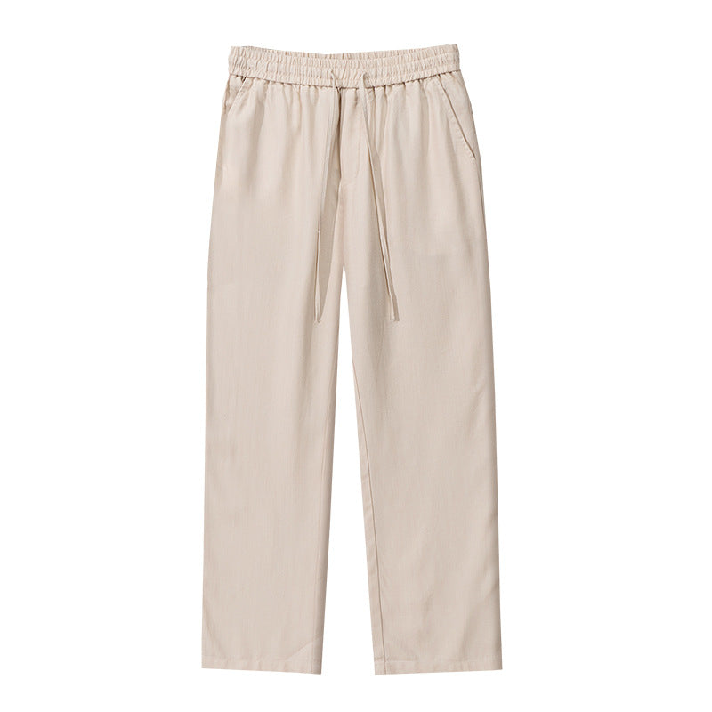 Men's Casual Cotton Chino with Elastic Waistband and Drawstring Mune Fashion