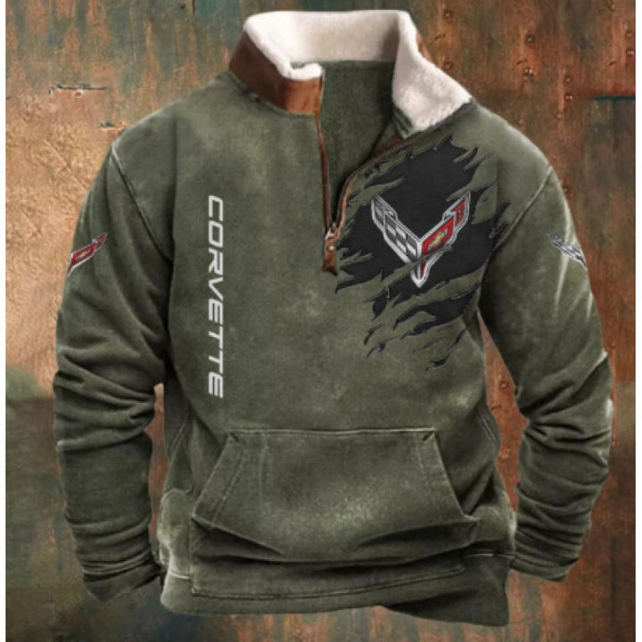 Men's Warming Fleece Pullover with Stand-Up Collar Mune Fashion
