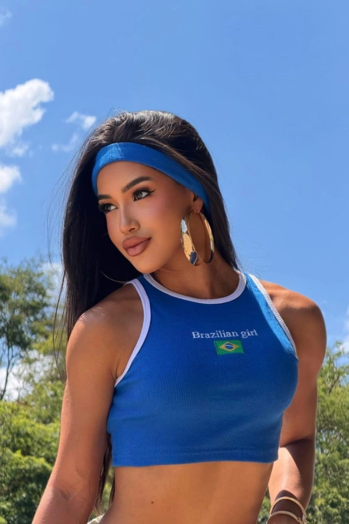 Women’s short ribbed sport crop top with racerback and form-fitting cut Mune Fashion