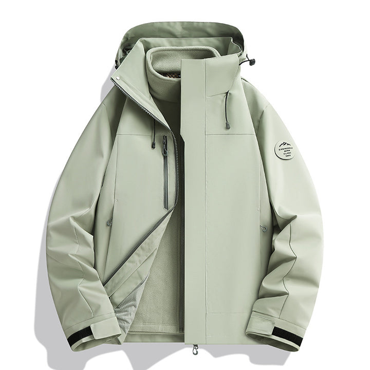 Unisex Water-Repellent Softshell Jacket with Fleece Lining and Adjustable Hood Mune Fashion