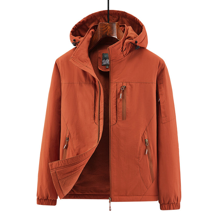 Men's Lightweight Wind and Thermal Softshell Jacket with Hood, Fleece Lined & Multi-functional Pockets Mune Fashion