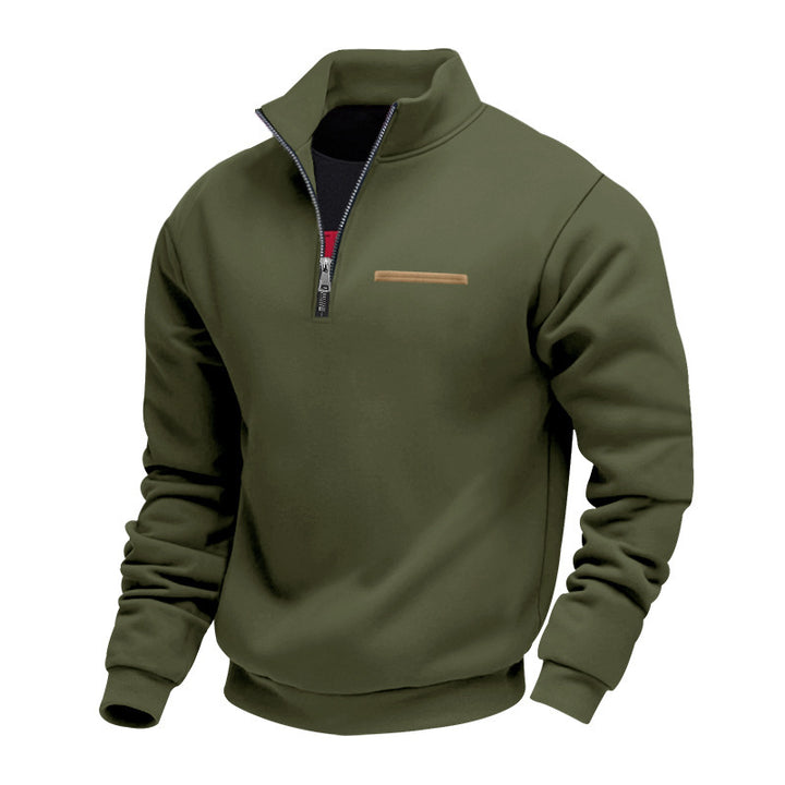Men's padded half-zip sweatshirt with stand-up collar and chest pocket Mune Fashion