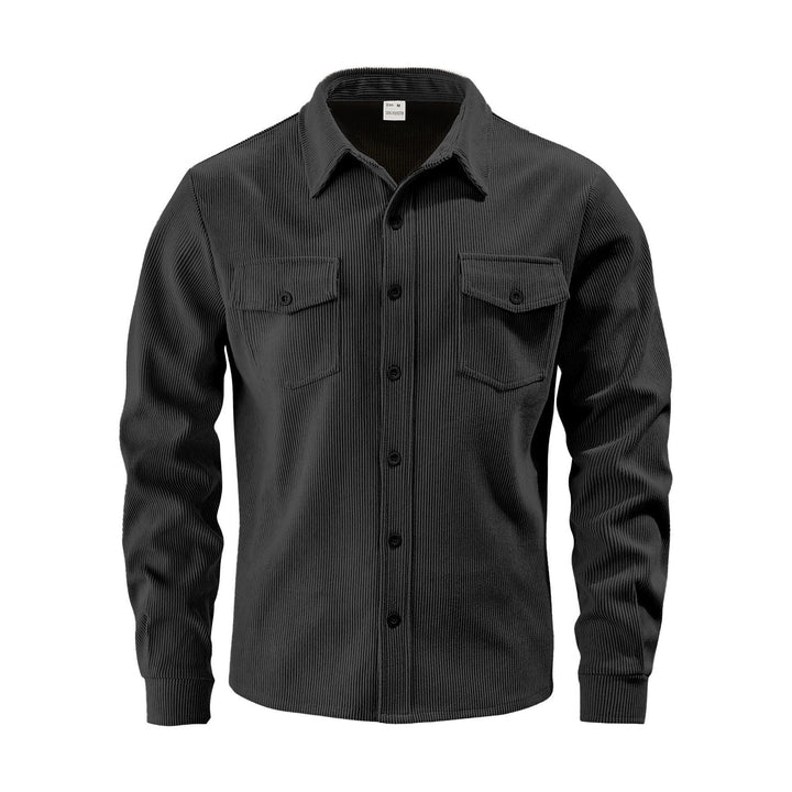 Men's cord shirt jacket made of wide corduroy with flap pockets and shirt collar Mune Fashion