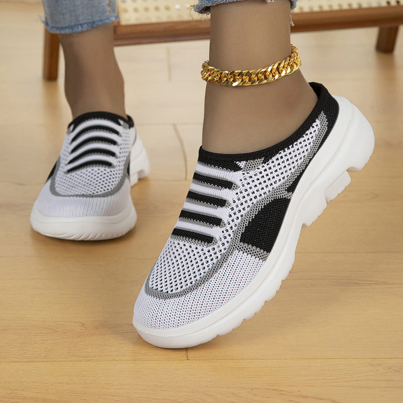 Women's Slip-on Knit Sneaker Clog with Breathable Mesh Upper and Lightweight Profile Sole Mune Fashion
