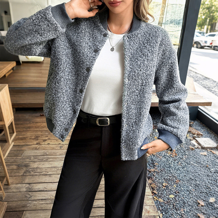 Women's short satin trench coat with double-breasted button placket, patch pockets, and buttoned sleeve cuffs Mune Fashion