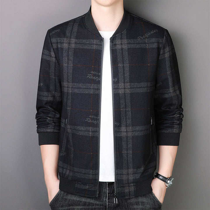Men's Sporty Checked Bomber Jacket Mune Fashion