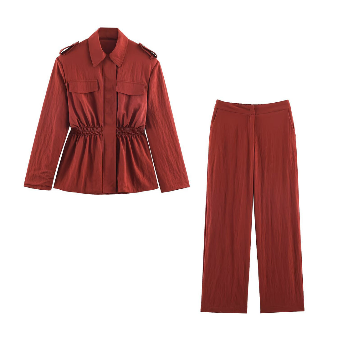 Women's Tailored Field Jacket with Drawstring and Shoulder Epaulettes Mune Fashion