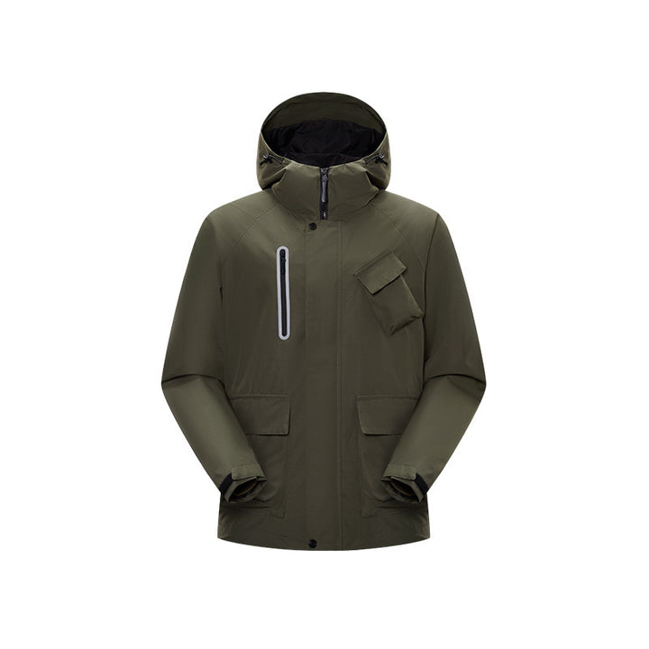 Men's Technical Rain Softshell Jacket with Hood, Sealed Seams and Tactical Pockets Mune Fashion