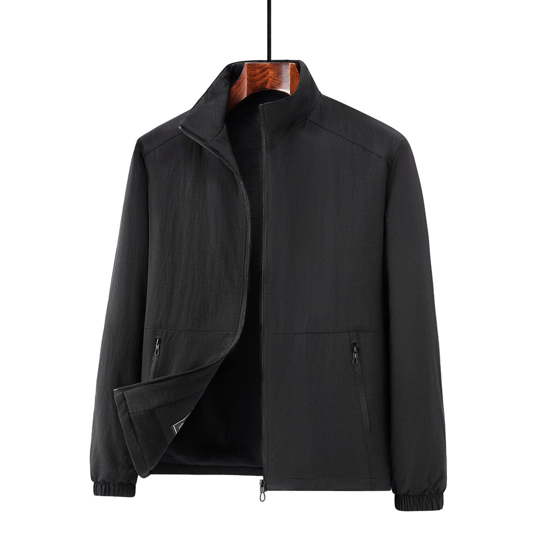 Men's lightweight transitional jacket with fleece lining and stand-up collar Mune Fashion