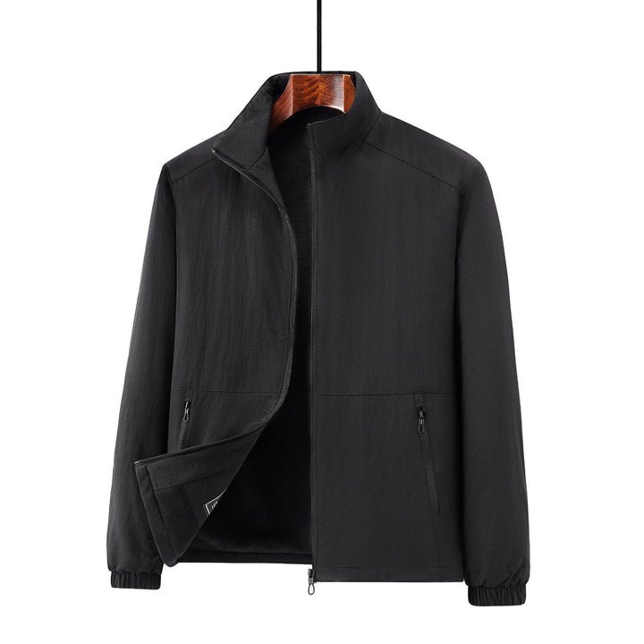 Men's lightweight transitional jacket with fleece lining and stand-up collar Mune Fashion