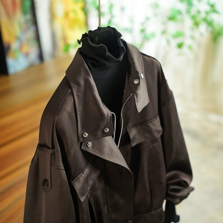 Women's elegant utility jacket with high collar Mune Fashion