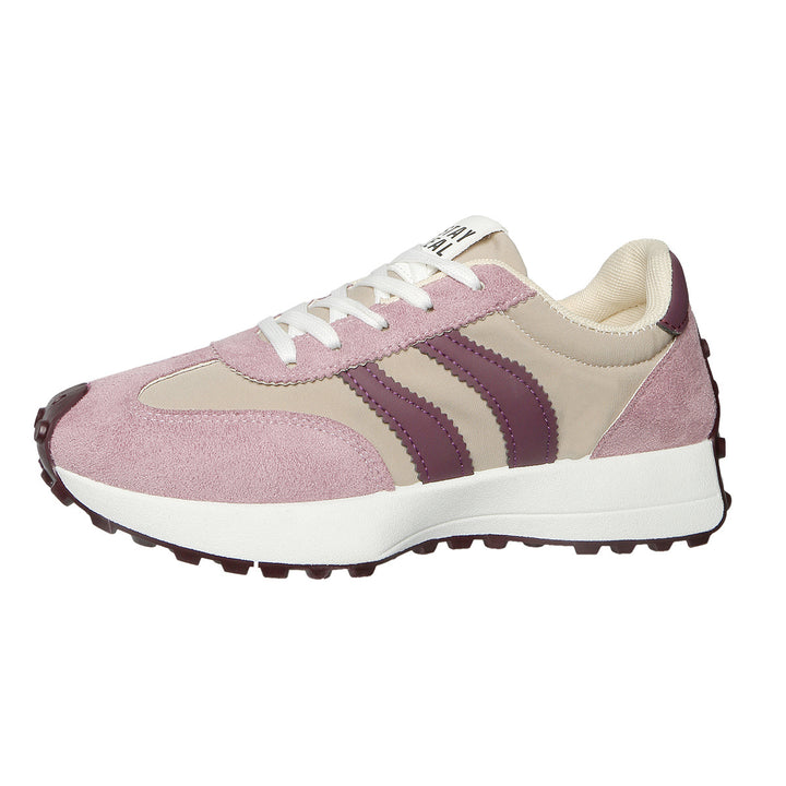 Women’s retro-inspired sneakers with suede overlays, nylon upper, and profile waffle sole Mune Fashion