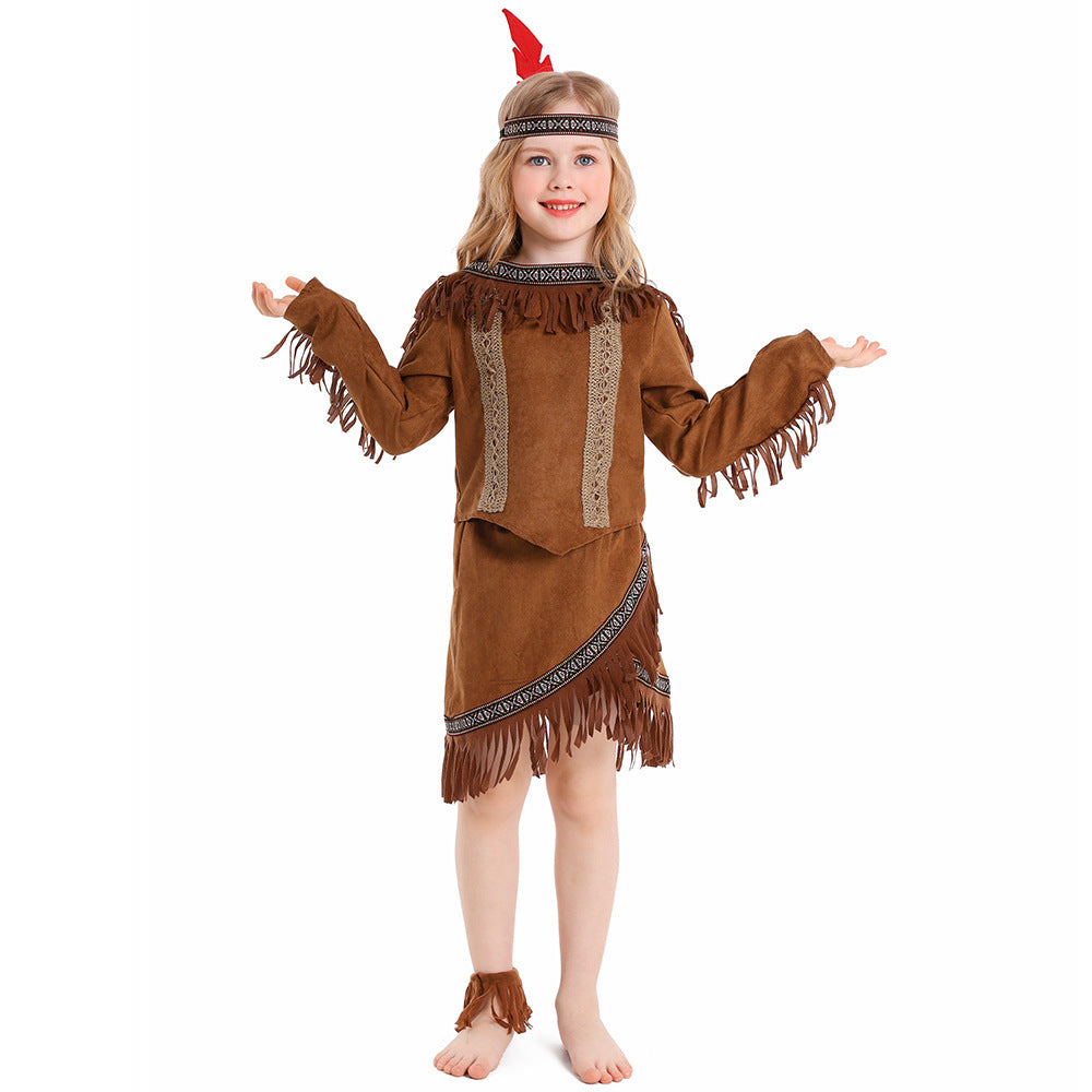 Girl Indian costume with fringes and embellished details Mune Fashion